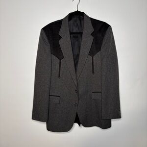 Vintage Circle S Dallas Texas Western Style Blazer Charcoal & Black Size 40R